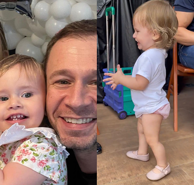 Tiago Leifert compartilha vídeo fofo de sua filha, Lua, dançando: <i>Bora bebê</i>