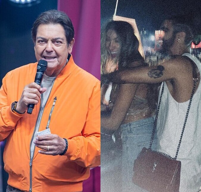 Faustão brinca com assistente de palco após confirmação de namoro com Caio Castro