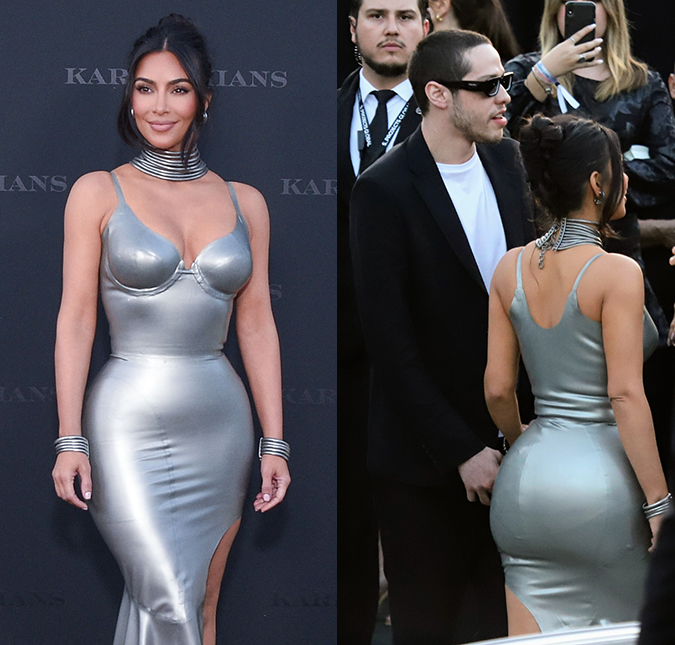 Kim Kardashian vai a <i>première</i> de novo <i>reality</i> do clã Kardashian-Jenner com Pete Davidson