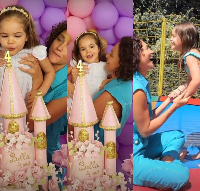 Com temática de <i>Princesas</i>, Débora Nascimento celebra quatro anos de idade da filha, Bella