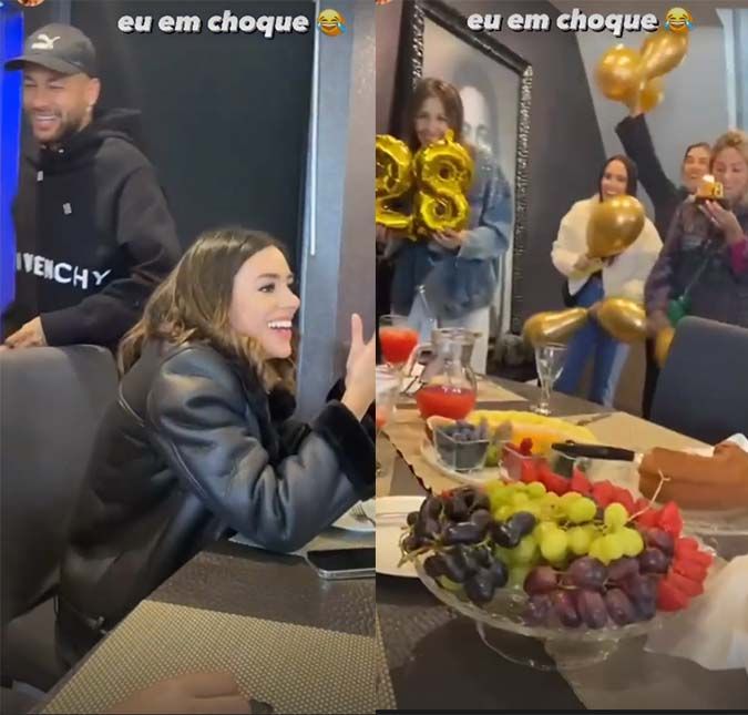 O aniversário da influenciadora não passou em branco! Neymar fez uma baita surpresa para a amada e levou as amigas dela até Paris para que pudessem festejar juntas. Em um vídeo compartilhado por Bruna nos Stories, ela mostrou o exato momento em que foi surpreendida com as meninas chegando com bolo e balões. Eu em choque, escreveu. O aniversário da influenciadora não passou em branco! Neymar fez uma baita surpresa para a amada e levou as amigas dela até Paris para que pudessem festejar juntas. Em um vídeo compartilhado por Bruna nos Stories, ela mostrou o exato momento em que foi surpreendida com as meninas chegando com bolo e balões. Eu em choque, escreveu.