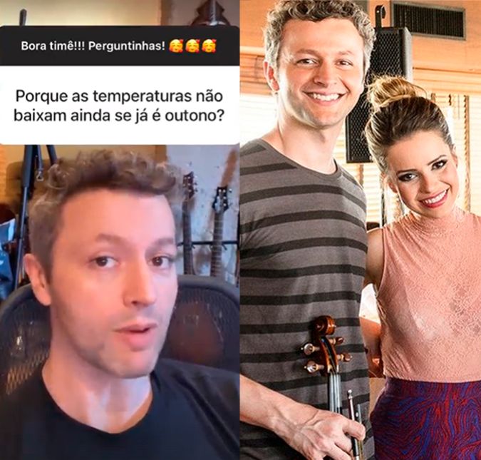 Sandy e Lucas Lima vivem dando um show de fofura e, sempre que podem, mostram o amor que sentem um pelo outro... mesmo que seja através de implicâncias e brincadeiras fofas entre a família. Quer um exemplo? No dia 29 de abril de 2022, o cantor estava interagindo com os seguidores nas redes sociais quando recebeu a seguinte pergunta: Porque as temperaturas não baixam ainda se já é outono? Na mesma hora, ele respondeu: Porque, na verdade, a minha esposa é uma mentirosa e o outono não é sempre igual, brincou, fazendo referência à letra da música As Quatro Estações de Sandy & Junior. A seguir, confira outros momentos da trajetória dos pombinhos! Sandy e Lucas Lima vivem dando um show de fofura e, sempre que podem, mostram o amor que sentem um pelo outro... mesmo que seja através de implicâncias e brincadeiras fofas entre a família. Quer um exemplo? No dia 29 de abril de 2022, o cantor estava interagindo com os seguidores nas redes sociais quando recebeu a seguinte pergunta: Porque as temperaturas não baixam ainda se já é outono? Na mesma hora, ele respondeu: Porque, na verdade, a minha esposa é uma mentirosa e o outono não é sempre igual, brincou, fazendo referência à letra da música As Quatro Estações de Sandy & Junior. A seguir, confira outros momentos da trajetória dos pombinhos!