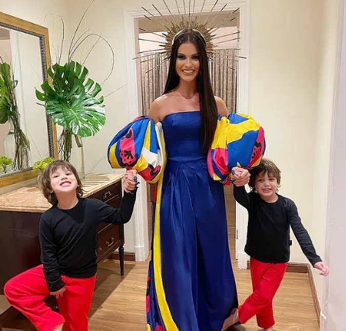 Andressa Suita compartilha clique com os filhos e faz reflexão