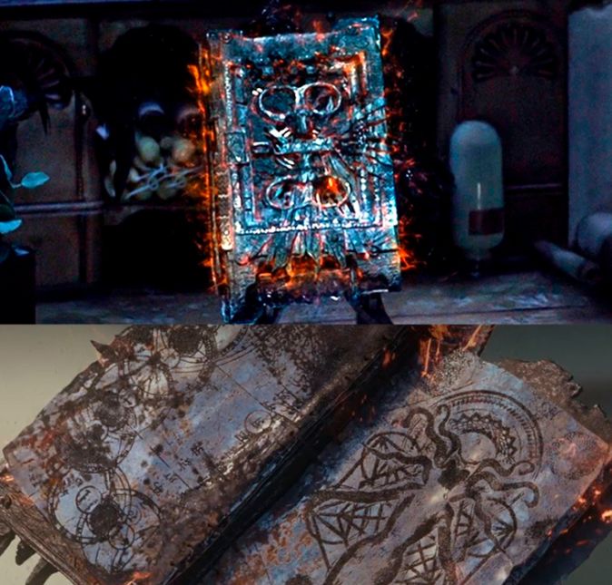 Ainda tem os artefatos que compõe o enredo, como o Darkhold e o Livro de Vishanti. O primeiro é o responsável por ajudar a Feiticeira Escarlate em suas loucuras, quase como um livro de feitiços das trevas, enquanto o segundo funciona como o antídoto que ajudará Stranger em sua missão.