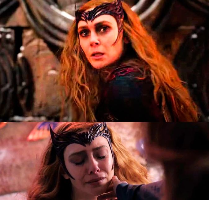 Se você soubesse que existe um Multiverso onde você é feliz, não iria querer ir para ele?. A partir daí, a performance de Olsen é de cair o queixo. Apesar de só querer ser feliz novamente, a Feiticeira Escarlate deixa Wanda de escanteio e assume as cenas de ação. A doçura da personagem logo se transforma em crueldade pura. Sem sombra de dúvidas, é uma verdadeira energia psicodélica. Em questão de segundos, a magia do caos toma conta da telona.