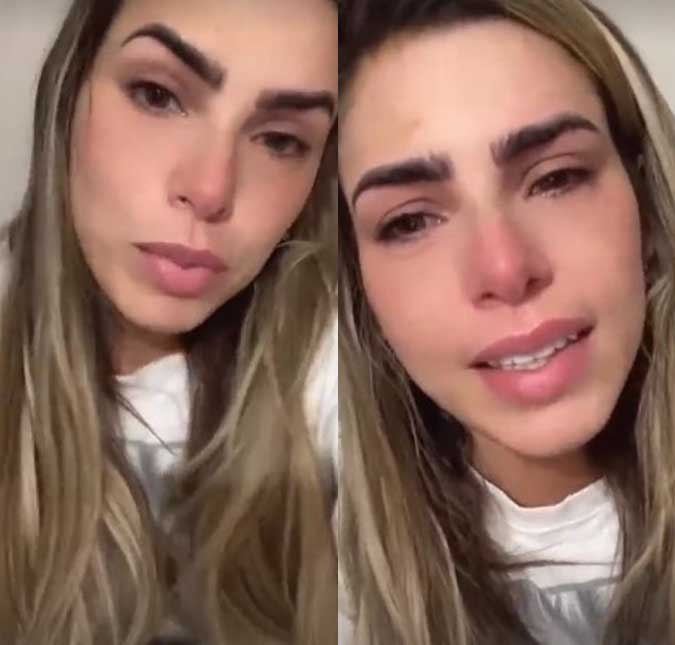Erika Schneider chora ao falar sobre o fim do namoro com Bil Araújo: <i>Estou triste, estou mal</i>