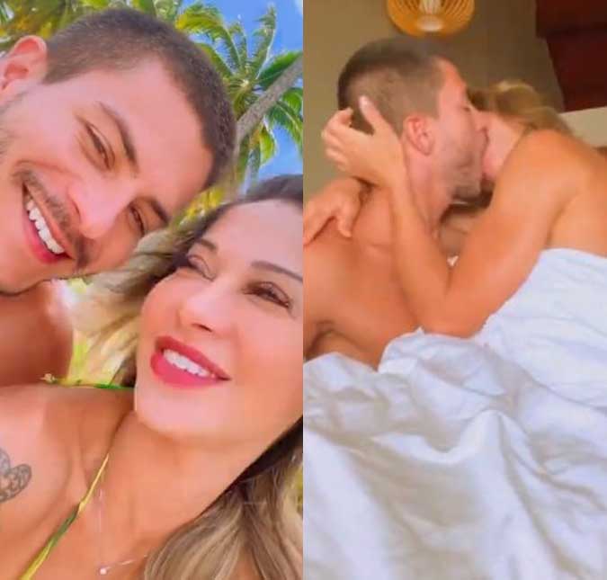 De volta! Maíra Cardi compartilha vídeo em família e brinca sobre polêmicas: <i>Somos o casal off mais on pelo que fiquei sabendo</i>