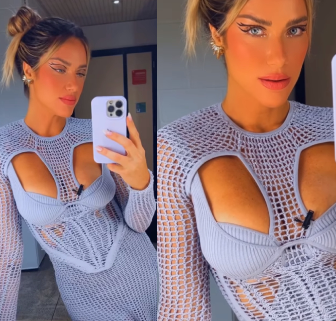 Giovanna Ewbank ostenta vestido de crochê avaliado em quase dez mil reais