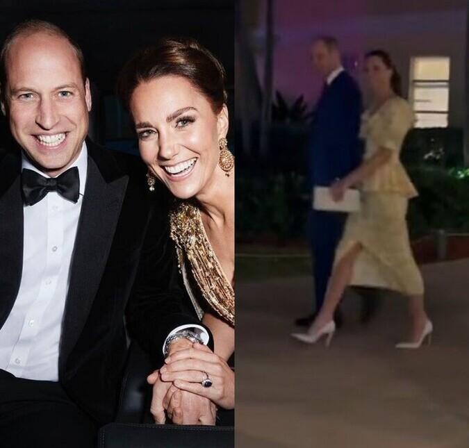 Momento raro! Príncipe William e Kate Middleton são filmados andando de mãos dadas