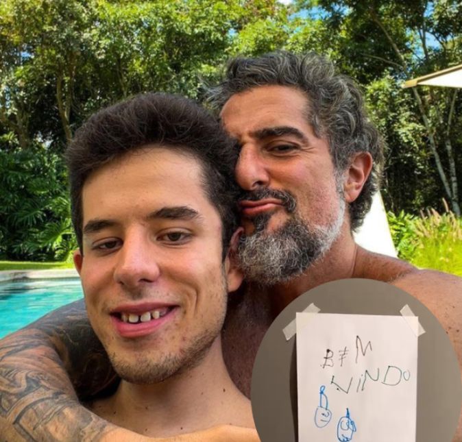Marcos Mion é um paizão coruja dos seus três filhos com Susana Gullo. O mais velho, Romeo, sempre faz uma coisinha fofo que o papai compartilha nas redes sociais. E recentemente, o apresentador que estava com a agenda cheia de compromissos, postou nas redes sociais que foi recebido em casa com um bilhetinho na porta feito pelo primogênito em que estava escrito: Bem vindo e claro que Marcos Mion ficou todo emocionado com o bilhetinho. Fofos! Marcos Mion é um paizão coruja dos seus três filhos com Susana Gullo. O mais velho, Romeo, sempre faz uma coisinha fofo que o papai compartilha nas redes sociais. E recentemente, o apresentador que estava com a agenda cheia de compromissos, postou nas redes sociais que foi recebido em casa com um bilhetinho na porta feito pelo primogênito em que estava escrito: Bem vindo e claro que Marcos Mion ficou todo emocionado com o bilhetinho. Fofos!