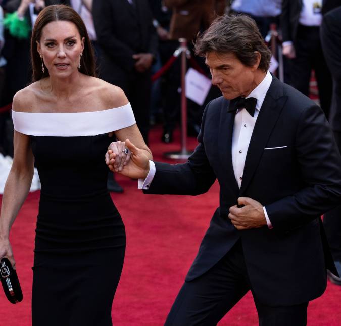 Kate Middleton curte <i>premiere</i> ao lado de Tom Cruise e Príncipe William