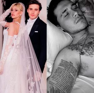 Brooklyn Beckham faz tatuagem enorme com os votos de seu casamento. Confira outras <i>tattoos</i> dos famosos!