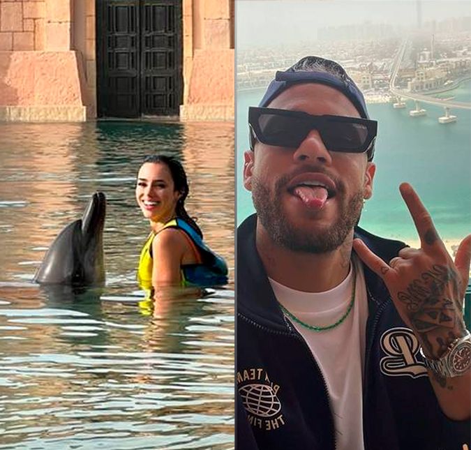 Clima de romance no ar! Ao que parece, o relacionamento de Bruna Biancardi com Neymar Jr. vai de vento em popa e os pombinhos não fazem mais questão de esconder a paixão. De acordo com o Extra, durante uma folguinha, eles viajaram para Dubai e se hospedaram em um hotel de luxo da região, com diárias que custam cerca de quatro mil reais. Nas redes sociais, o casal mostrou o café da manhã personalizado, com fotos dos dois desenhadas na espuma do capuccino. Logo depois, eles foram observar os animais marinhos e Bruna aproveitou para nadar com os golfinhos. Gente, eu já vim para esse hotel, mas quando fui para as Bahamas. E é muito legal. E eu vou nadar com os golfinhos. Fiz da outra vez e fiquei com medo, mas dessa vez vou aproveitar, disse a influenciadora. A seguir, confira tudo o que já se sabe sobre o romance do casal! Clima de romance no ar! Ao que parece, o relacionamento de Bruna Biancardi com Neymar Jr. vai de vento em popa e os pombinhos não fazem mais questão de esconder a paixão. De acordo com o Extra, durante uma folguinha, eles viajaram para Dubai e se hospedaram em um hotel de luxo da região, com diárias que custam cerca de quatro mil reais. Nas redes sociais, o casal mostrou o café da manhã personalizado, com fotos dos dois desenhadas na espuma do capuccino. Logo depois, eles foram observar os animais marinhos e Bruna aproveitou para nadar com os golfinhos. Gente, eu já vim para esse hotel, mas quando fui para as Bahamas. E é muito legal. E eu vou nadar com os golfinhos. Fiz da outra vez e fiquei com medo, mas dessa vez vou aproveitar, disse a influenciadora. A seguir, confira tudo o que já se sabe sobre o romance do casal!