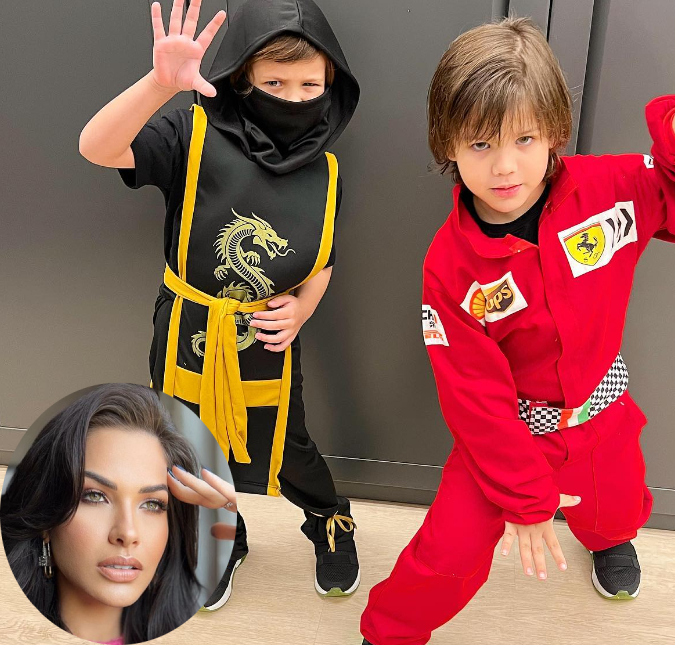 Andressa Suita posta foto dos filhos fantasiados: <I>Mãe de meninos!</i>