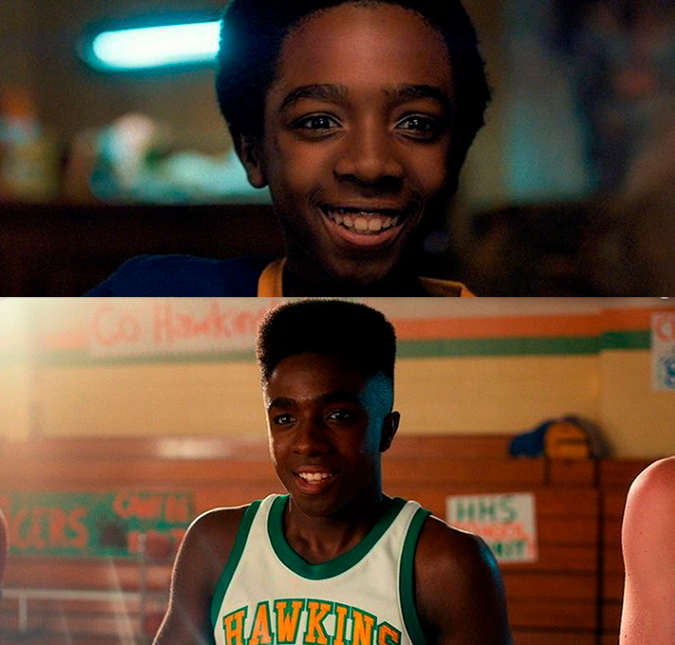 O mais velho dos atores mirins de Stranger Things, Caleb McLaughlin, nascido em 2001, adquiriu expressões mais adultas conforme o tempo - e seu personagem, Lucas Sinclair, também amadureceu bastante conforme as temporadas. Além disso, o ator conquistou músculos, assim como Lucas garantiu uma vaga na equipe de basquete da escola. O mais velho dos atores mirins de Stranger Things, Caleb McLaughlin, nascido em 2001, adquiriu expressões mais adultas conforme o tempo - e seu personagem, Lucas Sinclair, também amadureceu bastante conforme as temporadas. Além disso, o ator conquistou músculos, assim como Lucas garantiu uma vaga na equipe de basquete da escola.