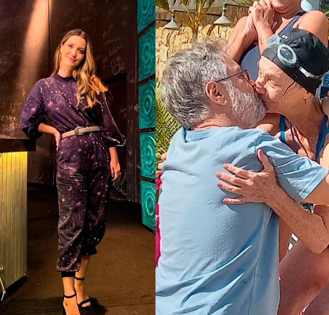 A atriz compartilhou em seu Instagram o primeiro campeonato de nado da mãe e a foto dos pais deixou todos apaixonados