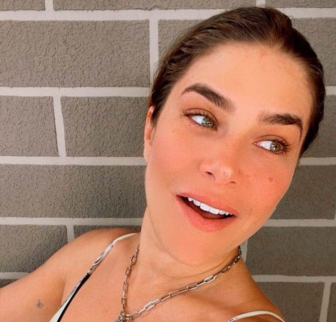 Priscila Fantin posta foto ao lado do marido e filho após parar no hospital: <i>Meu remédio</i>