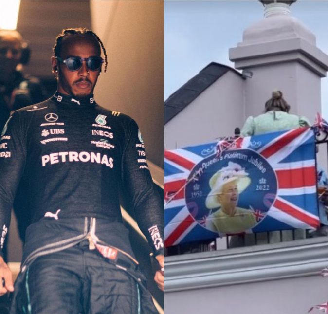 Quem também mostrou as caras para celebrar foi Lewis Hamilton! O piloto compartilhou nos Stories do Instagram um grupo de pessoas com uma grande bandeira da Inglaterra com o rosto da rainha estampado. Na postagem ele escreveu Britânicos orgulhosos e adicionou emojis da bandeira do país. Anteriormente, Hamilton também mostrou que estava correndo pelas ruas de Londres e declarou seu amor pela cidade: Eu amo Londres.