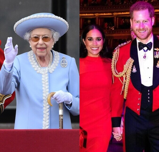 Príncipe Harry e Meghan Markle são vistos nos bastidores do Jubileu de Platina da Rainha Elizabeth II