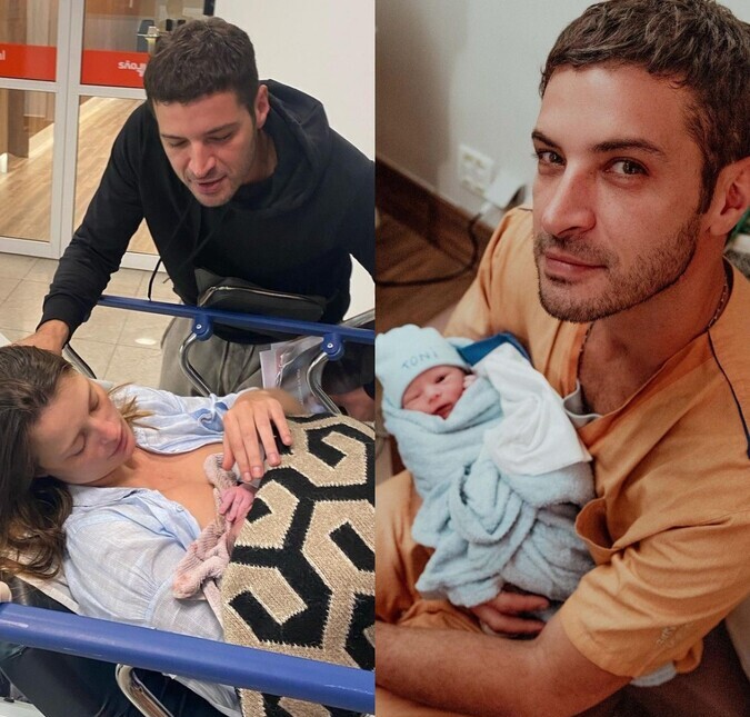 Leandro Lima, o Levi de <i>Pantanal</i>, compartilha fotos inéditas do inusitado parto do filho