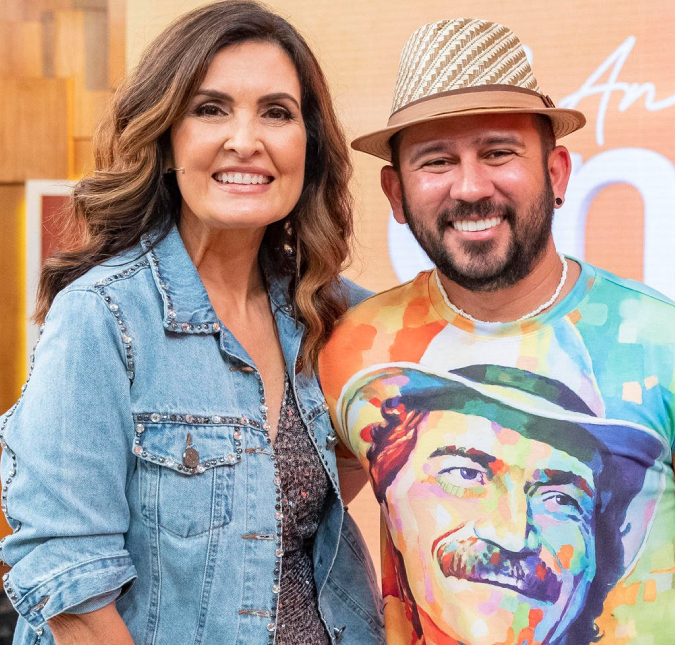 Fátima Bernardes recebe Lília Cabral e Bráulio Bessa durante comemoração oficial de dez anos do <I>Encontro</i>