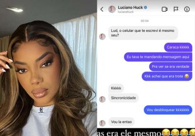Ludmilla bloqueia Luciano Huck por engano: <i>Achei que era um fake</i>