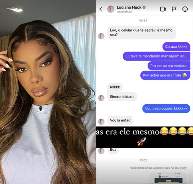Ludmilla bloqueia Luciano Huck por engano: <i>Achei que era um fake</i>
