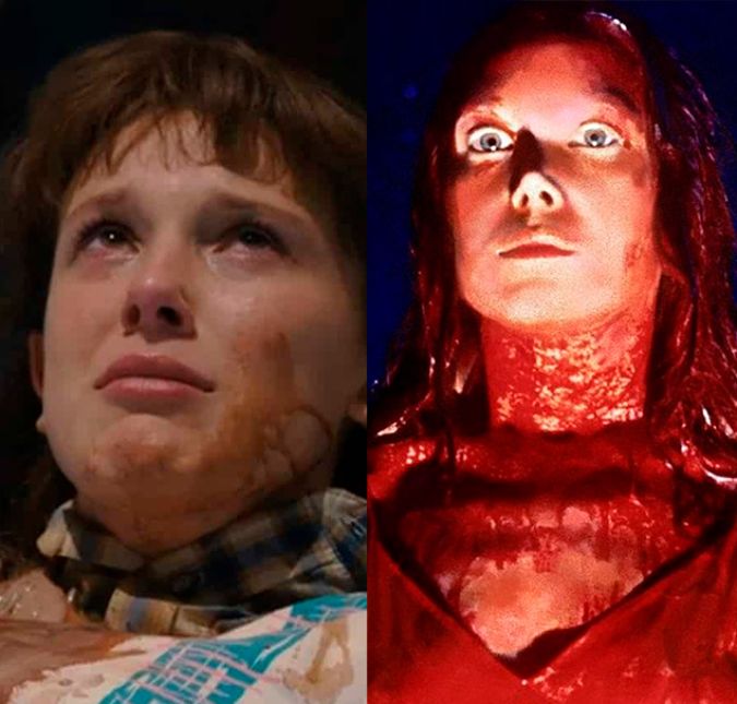 No início da quarta temporada, longe de Hakwins, Eleven está tentando se adaptar na Califórnia, mas as meninas malvadas da nova escola tornam a missão quase impossível. Quando a personagem sofre bullying na pista de patinação, recebendo um grande copo de milkshake no rosto, a cena é uma referência do clássico Carrie, A Estranha, de Stephen King.