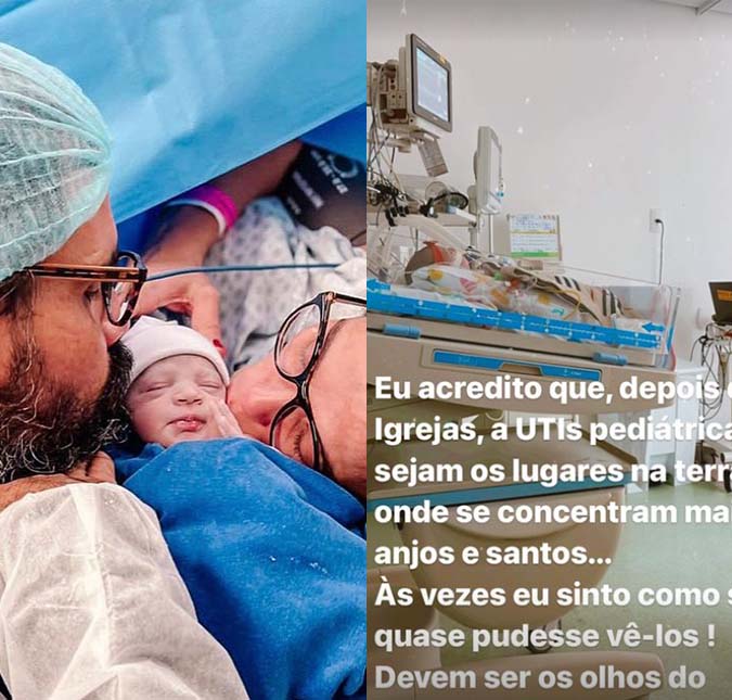 Esposa de Juliano Cazarré dá novas informações sobre a filha recém-nascida do casal, que está internada na UTI