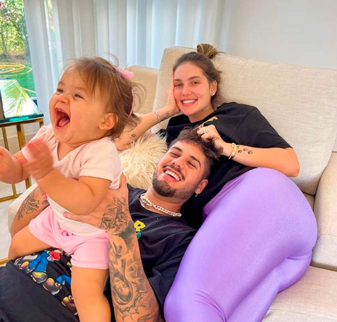 Zé Felipe derrete a <i>internet</i> com foto de Marie Alice: <i>Melhor abraço</i>