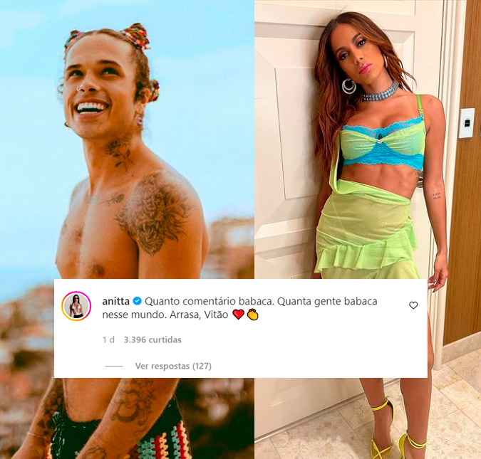 Anitta toma dores de Vitão e defende cantor na <i>web</i>: <i>Quanta gente babaca</i>