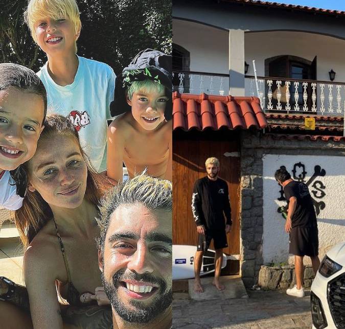 Pedro Scooby curte o dia no Rio de Janeiro com os filhos e Cintia Dicker; veja!