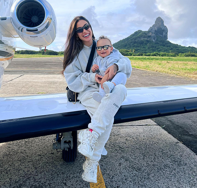 Bianca Andrade mostra reação do filho Cris ao ver jatinho pela primeira vez: <i>Pisquei e esse menino virou um adulto</i>