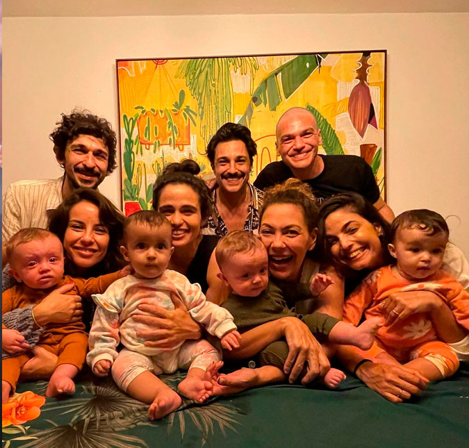 Fabíula Nascimento e Emílio Dantas celebram seis meses de vida dos filhos gêmeos