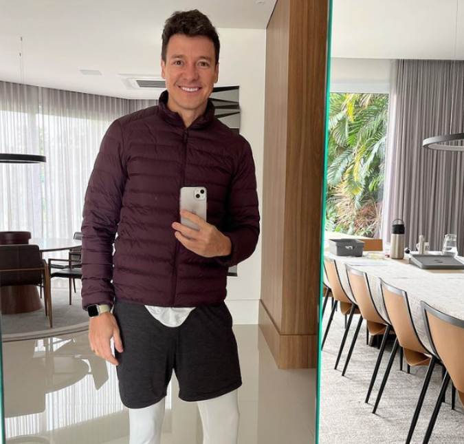 Rodrigo Faro compartilha foto caracterizado de Silvio Santos, veja!