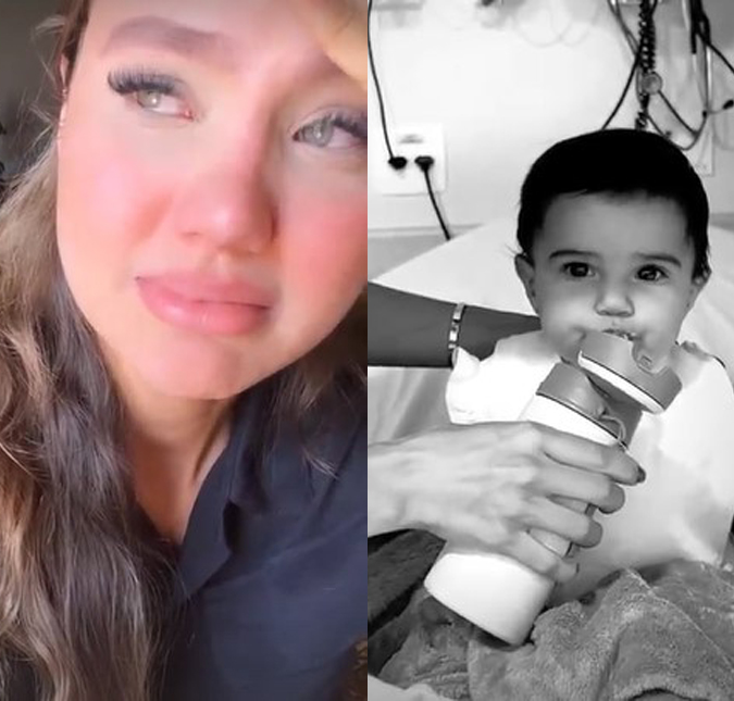 Biah Rodrigues chora ao contar que a filha foi parar no hospital: - <i>Não tinha medicação que tirasse a dor</i>