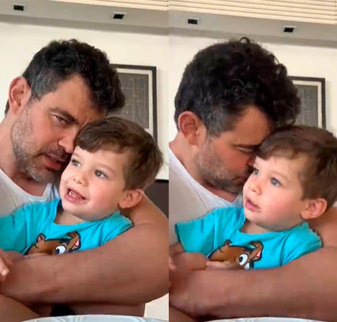 É muita fofura! Carmo Dalla Vecchia mostra filho soltando a voz com Abecedário da Xuxa, confira o vídeo O ator compartilhou esse momento com seus seguidores no Instagram