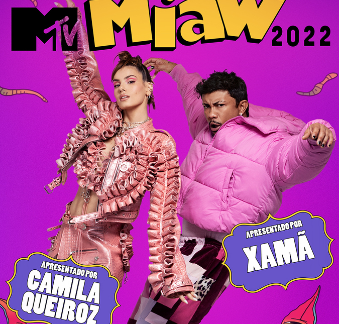 Camila Queiroz e Xamã abrem o jogo sobre bastidores do <i>MTV MIAW</i> e o cantor brinca: <i>Se eu não pegar o prêmio eu vou sair correndo</i>