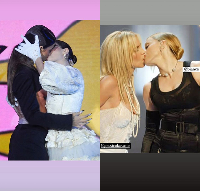 Bianca Andrade compara beijo em GKay no <i>MTV Miaw</i> ao beijo entre Madonna e Britney Spears no <i>MTV Video Music Awards</i> de 2003