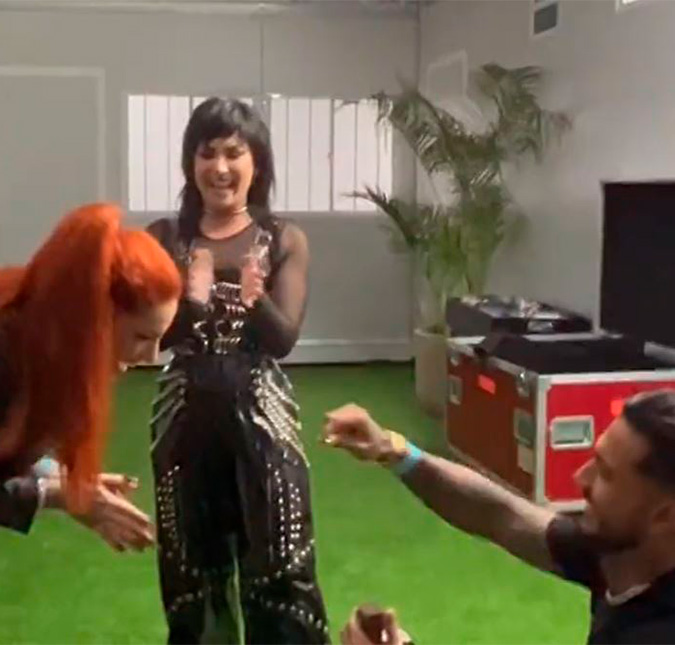 Demi Lovato presencia pedido de casamento de Matheus Sampaio e Brenda Paixão em camarim do <i>Rock in Rio</i>