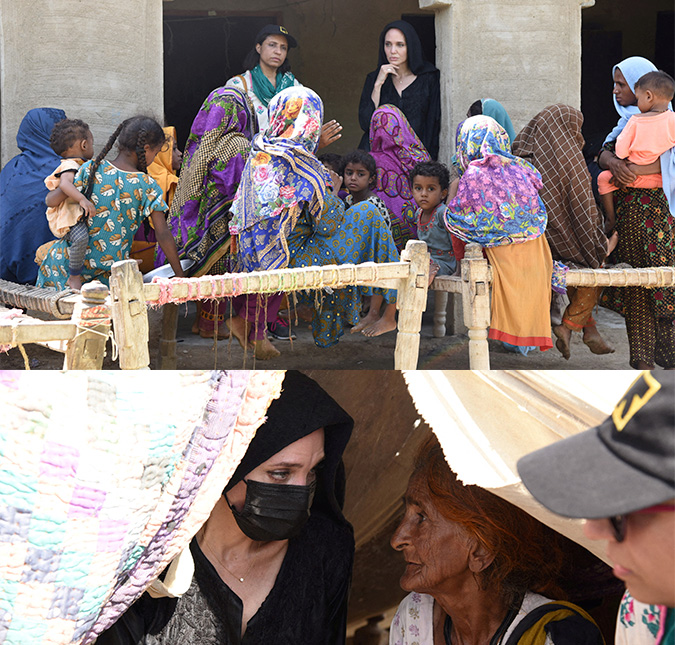 Angelina Jolie visita locais atingidos por enchentes no Paquistão e pede mais ajuda médica internacional