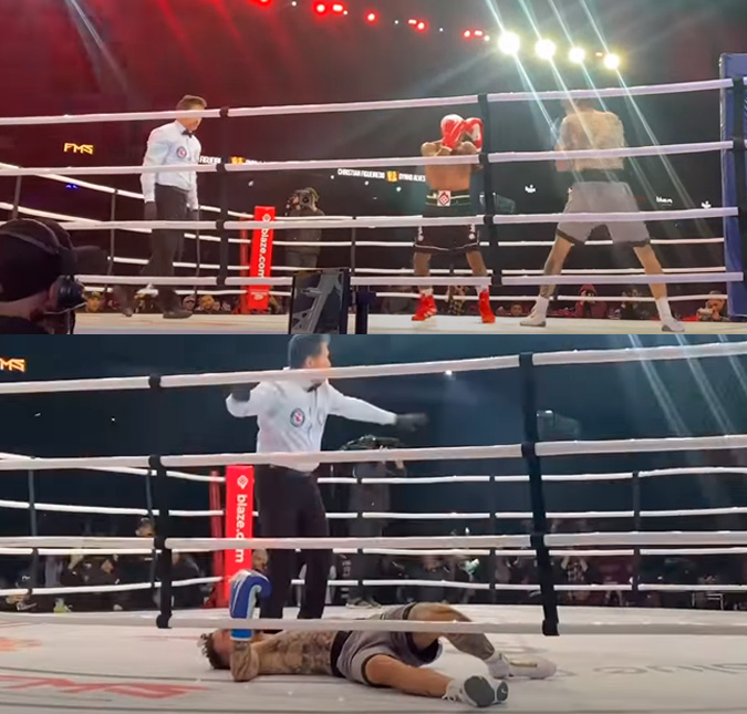 Após discussão na <i>web</i>, Dynho Alves nocauteia Christian Figueiredo em luta de boxe; veja o vídeo!