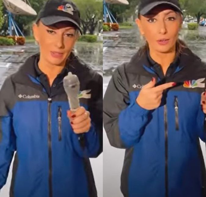 Repórter viraliza ao usar camisinha no microfone durante cobertura da passagem do furacão pela Flórida, entenda Kyla Galer viralizou após proteger seus equipamentos com a camisinha