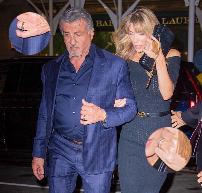 Sylvester Stallone e Jennifer Flavin são vistos usando alianças após reconciliação