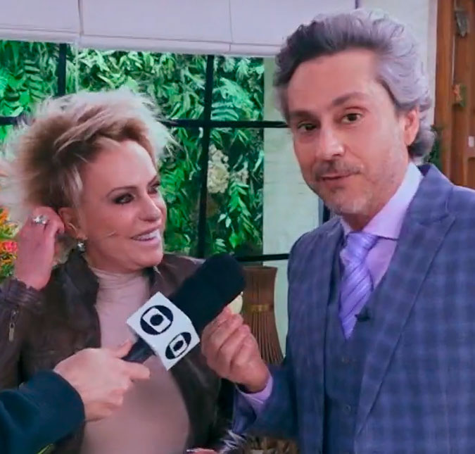 Alexandre Nero e Ana Maria Braga mostram bastidores de cena em <i>Travessia</i> e apresentadora comemora: <i>Adoro fazer novela</i>