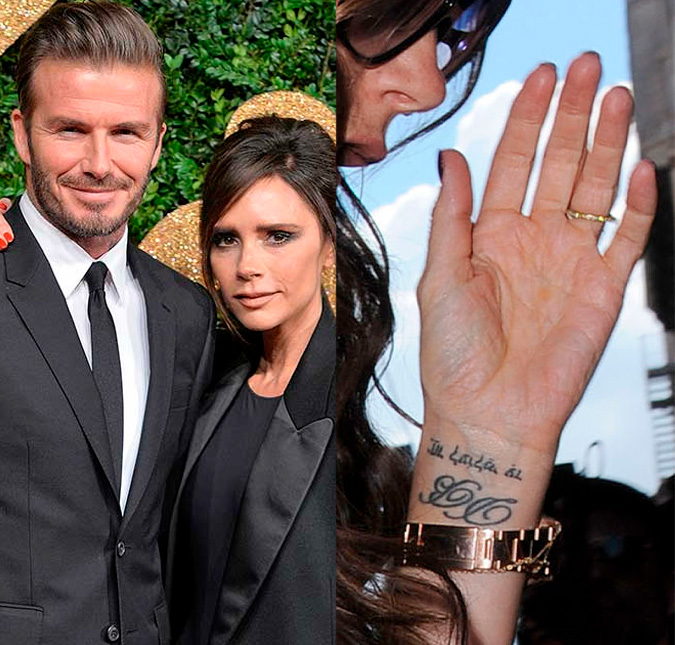 Crise no casamento? Que nada! Descubra o que fez Victoria Beckham remover tatuagem em homenagem a David Beckham
