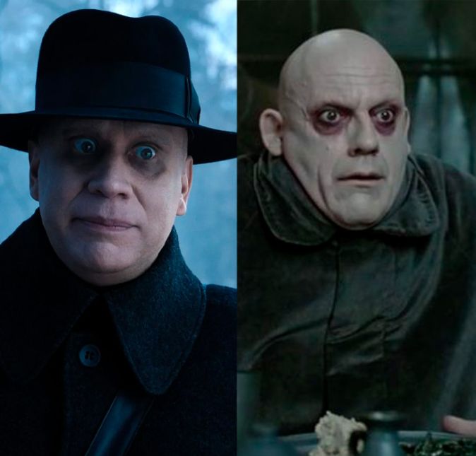 Christopher Lloyd, o eterno Doutor Brown da trilogia De Volta Para o Futuro, ficou irreconhecível quando se caracterizou para ser o Fester Addams. Na nova versão, Fred Armisen é o tio da adolescente.