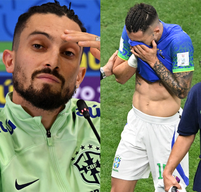 Grávida, noiva de Alex Telles chora e lamenta lesão do jogador: <i>Só Deus sabe a dor que dá de ver ele chorando</i>