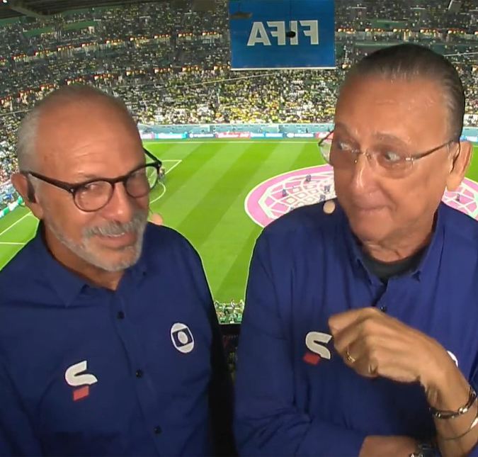 Animado, Galvão Bueno faz a dança do pombo e se diverte: - <i>O espírito é esse</i>