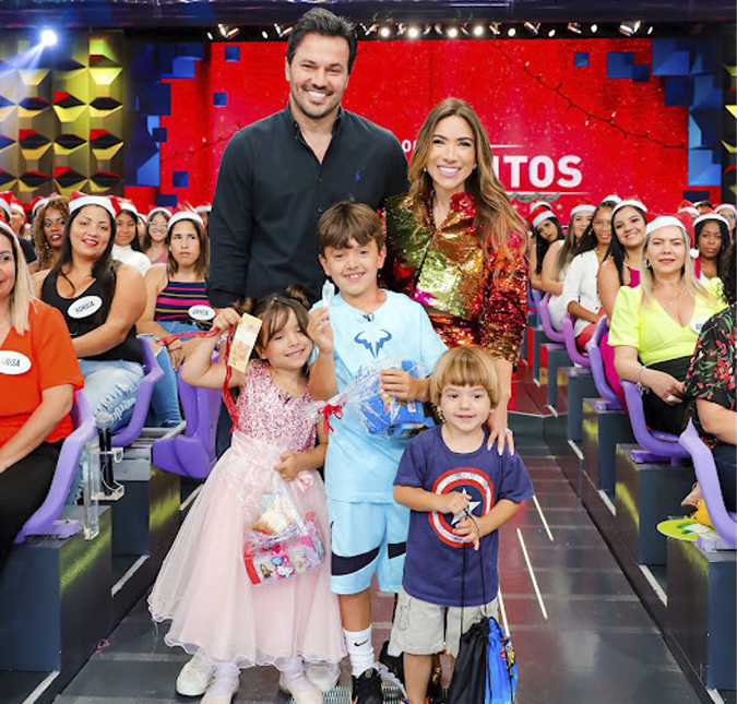 Patricia Abravanel deixa <i>web</i> babando com os melhores momentos dos filhos no <i>Programa Silvio Santos</i>: <i>O trio mais lindo que já vi</i>